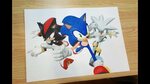 Speed Drawing Sonic, Shadow and Silver - YouTube