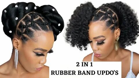 🔥 SUPER EASY RUBBER BAND UPDO'S ON NATURAL HAIR / CRISS CROS