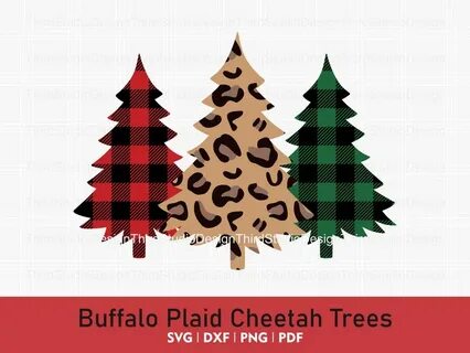 Christmas Tree svg Merry Christmas svg Buffalo Plaid Cheetah