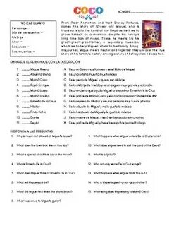 Coco Family Tree Coco Spanish Worksheet Answers
