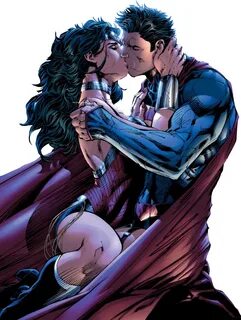 Superman Wonder Woman Kiss Render by bobhertley on deviantAR