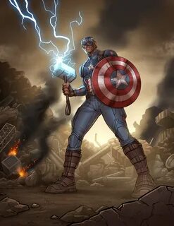 Captain America Wielding Thor's Hammer on Behance