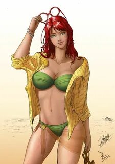 I have been in love with this sexy image of Jean Grey by Elt