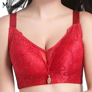 Meizimei women Sexy large size bra push up wide strap sheer 