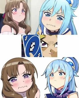 Reverse Pout Aqua Anime memes, Anime, Anime funny