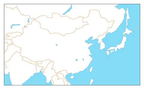 Восточная Азия. Бланковая карта - Карты мира и частей света 