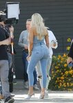 Khloe Kardashian Booty in Jeans, Arriving at a Studio in Los