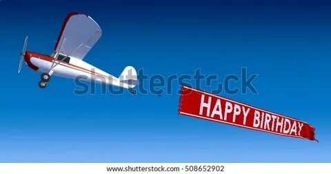 3d Rendering Small Aircraft Carrying Banner: стоковая иллюст