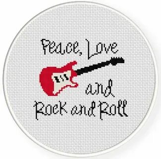 Peace Love Rock and Roll Cross Stitch Pattern Cross Stitchy 