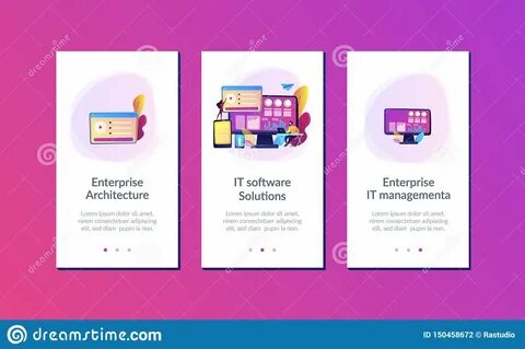 Enterprise it Management App Interface Template. Stock Vecto