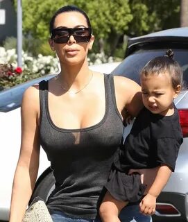 Kim Kardashian - Out with her daughter in Beverly Hills GotC