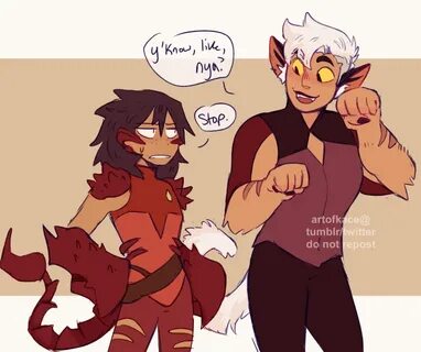 A Scorpia and Catra species swap i drew for a request - I lo