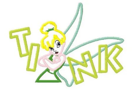 Tinkerbell Applique Machine Embroidery Design in 6 by Stitch