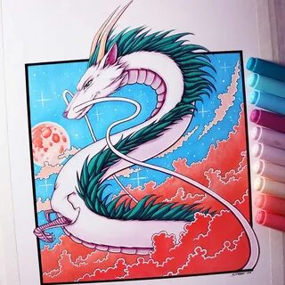 Haku from Spirited Away - Drawing by https://www.deviantart.