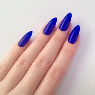 Blue stiletto nails - New Expression Nails