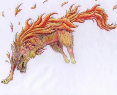 Fire Wolf - picture by kiba_akamaru - DrawingNow