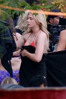 CHLOE MORETZ in Bikini on the Set of Neighbors 2 in Los Ange