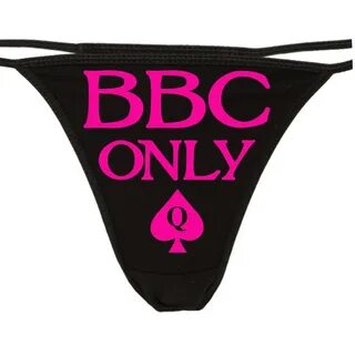 BBC ONLY Queen of Spades QofS logo on black thong lovers own