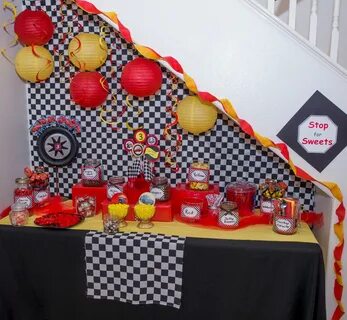 Cars candy buffet Hot wheels party, Cars birthday party disn