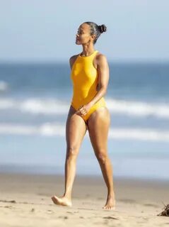 Zoe Saldana - In bikini on the beach in Malibu -22 GotCeleb