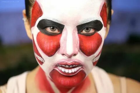 From Head To Toe: Attack On Titan Halloween Makeup (Colossal Titan) Hallowe...