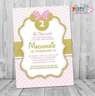 Pink and Gold Minnie Mouse Invitation Pink and Gold Minnie I