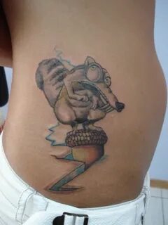 Scrat on a nut side tattoo