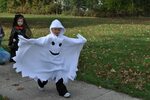 What an AWESOME ghost costume! Fleece with hood! Simple and 