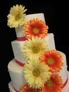 Wedding Cake Yellow Orange Hot Pink Gerber Daisy Somerset Ke