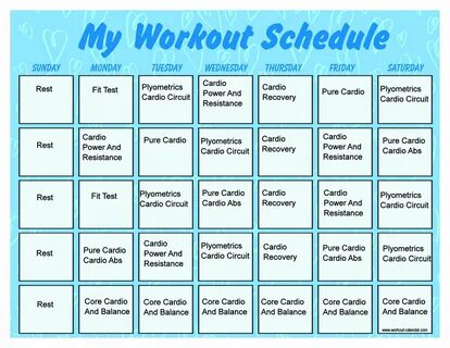 Work Out Schedule Template Lovely Monthly Workout Schedule T