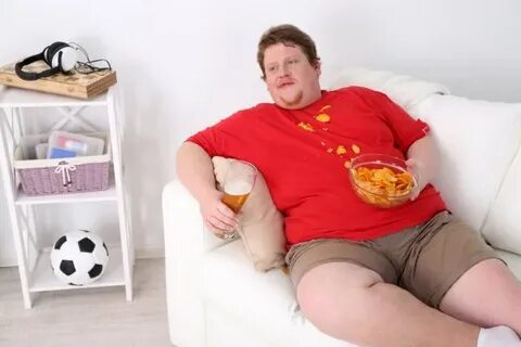 Lazy overweight male Stock Photo by © belchonock 46203489