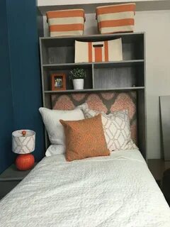 Dorm bed with headboard and storage. Auburn University Quad 