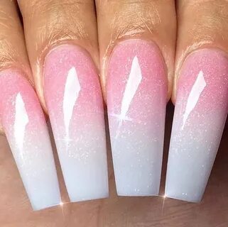 Pink to White Fade - Nailpro Faded nails, Pretty acrylic nai