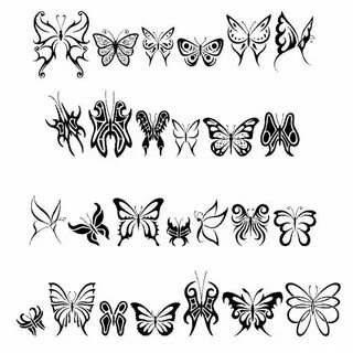Tribal Butterflies Dingbats - TattooWoo.com Tribal butterfly
