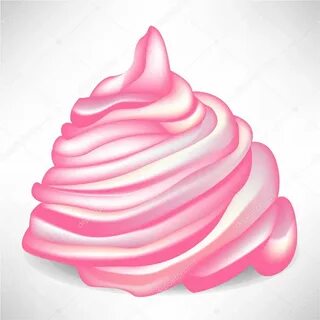 Swirl of strawberry whipped cream isolated Stock Vector Imag