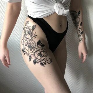 @victoriamoen Hip tattoo, Thigh tattoos women, Pretty tattoo