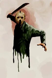 31 Days of Horror Paintings 2018, Day 18: Jason Voorhees - A