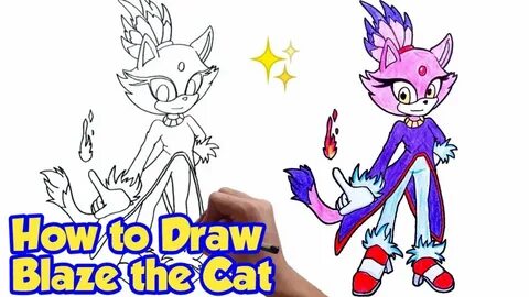 How to Draw Blaze the Cat Sonic the hedgehog Drawing tutoria