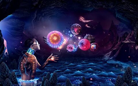 glasses, Ocean, Creatures, Girl, Intelligence, Psychedelic, 