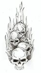 Fire Skull Drawing at PaintingValley.com Explore collection 