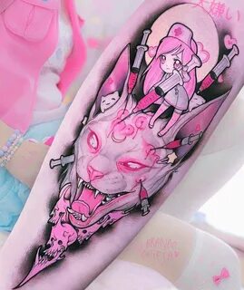 Neo-Traditional Tattoos of "Pastel Gore" by Brando Chiesa - 