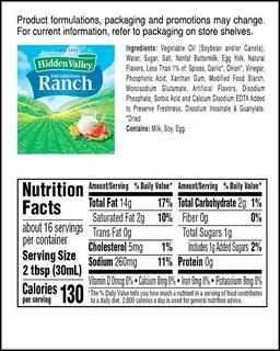 ranch dressing nutrition facts - Pregnant Health Tips