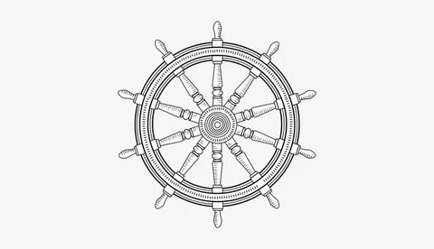 Inkscape Svg Attached - Vintage Ship Wheel Drawing PNG Image