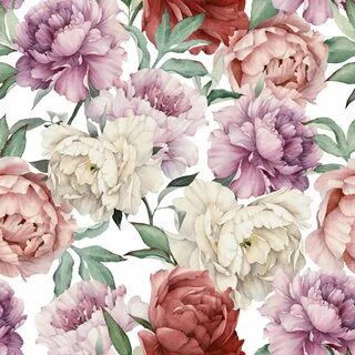 Repositionable Self adhesive Nursery #15 Peony Floral Wall C