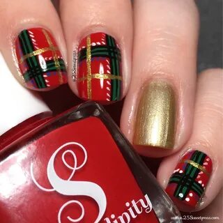 Christmas Plaid Nail Art - 25 Sweetpeas