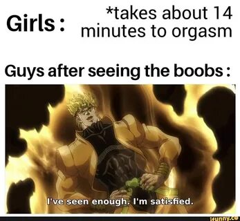 takes about 14 Girls: minutes to orgasm Guys after seeing th
