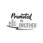 Promoted To Big Brother. Vector Illustration. Lettering. Ink