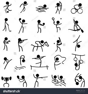 Stick Figure Doodle Sports Signs Stock Vector (Royalty Free)