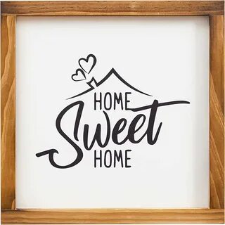 UBTKEY Home Sweet Home Wall Decor Framed Wall Signs, Wood Rustic Farmhouse ...