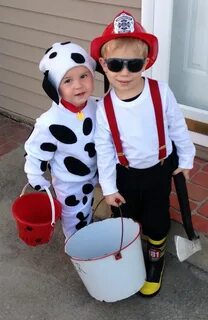 dalmation and fireman Halloween costume Halloween Sibling ha